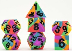 Fanroll: Silicone Sharp Edge 7 Dice Polyhedral Set: Pride Rainbow